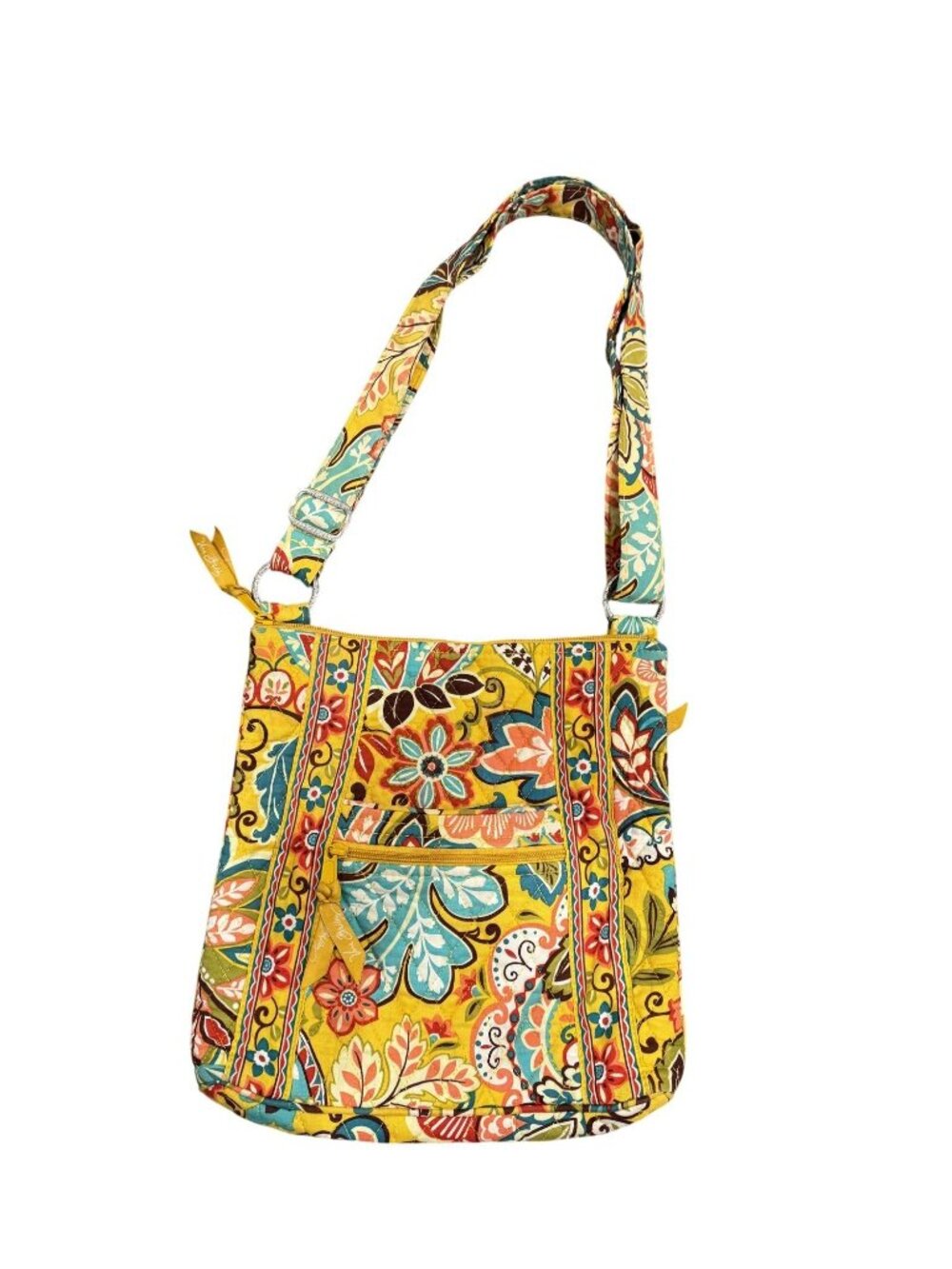Vera Bradley Provencal Yellow Floral Crossbody Bag Purse Adjustable Strap